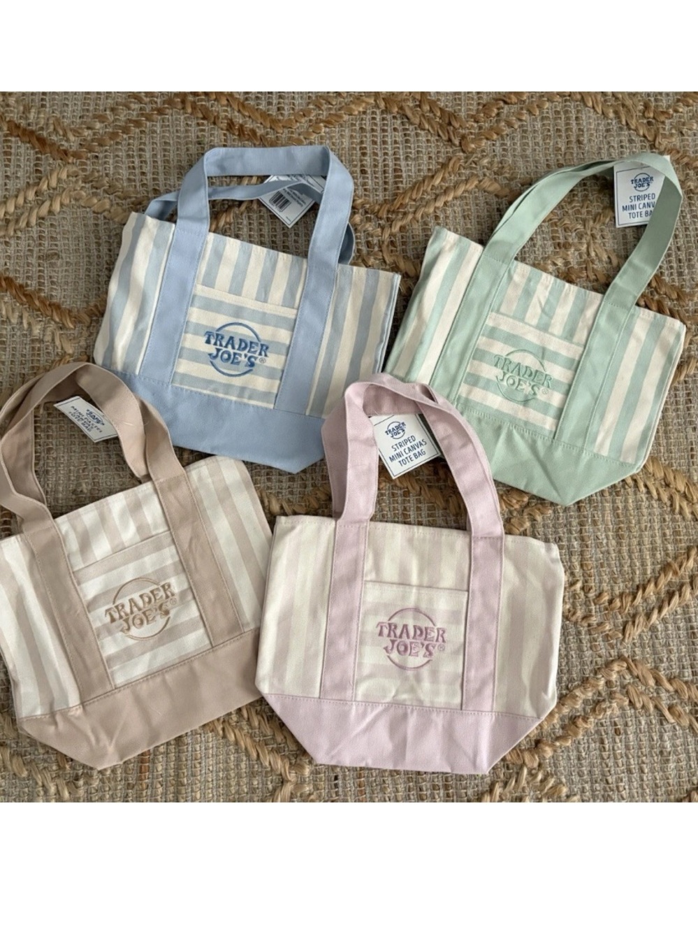 NEW LIMITED EDITION TRADER JOE’S Stripe Totes 6/25!!!